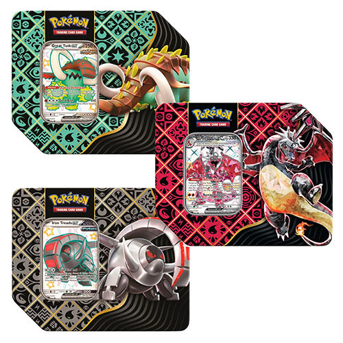 Pokemon - Scarlet & Violet - Paldean Fates - 5-Booster Tin Great Tusk/Iron Treads/Charizard Set Of 3