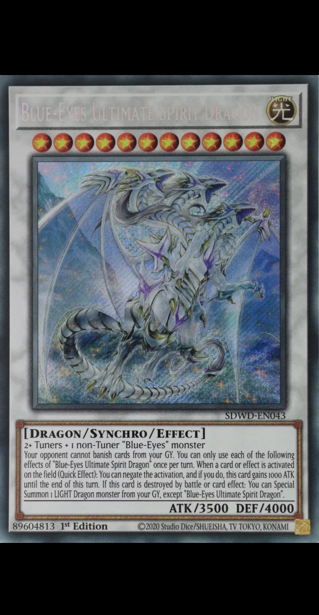 Blue-Eyes Ultimate Spirit Dragon - SDWD-EN043 - Quarter Century Secret Rare - 1st Edition - Yugioh