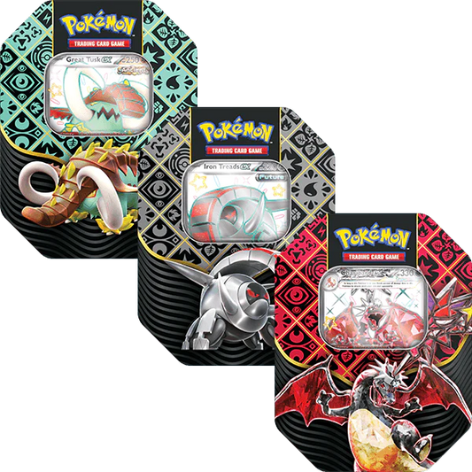 Pokemon - Scarlet & Violet 4.5 Paldean Fates - Tin - Great Tusk/Iron Treads/Charizard - Set Of 3