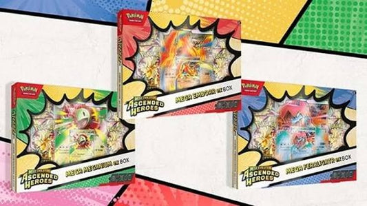 Pokémon Trading Card Game (TCG): Mega Evolution Ascended Heroes Mega ex Box - set of 3